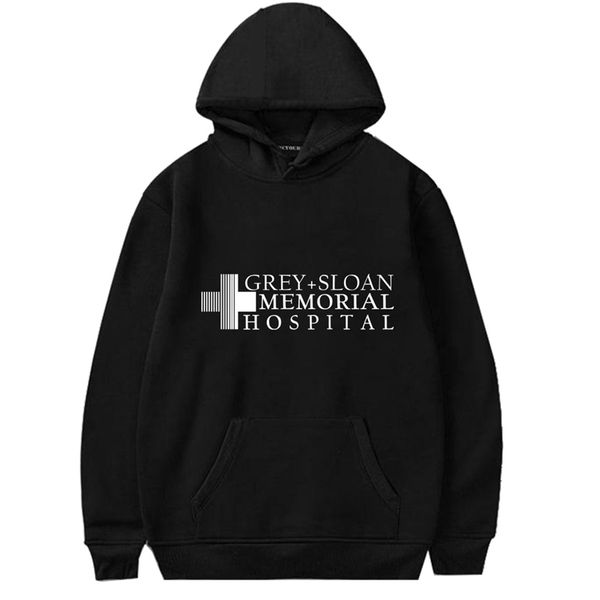 

greys anatomy hooded sweatshirt women autumn winter hoodies female full sleeve casual harajuku pullover, Black