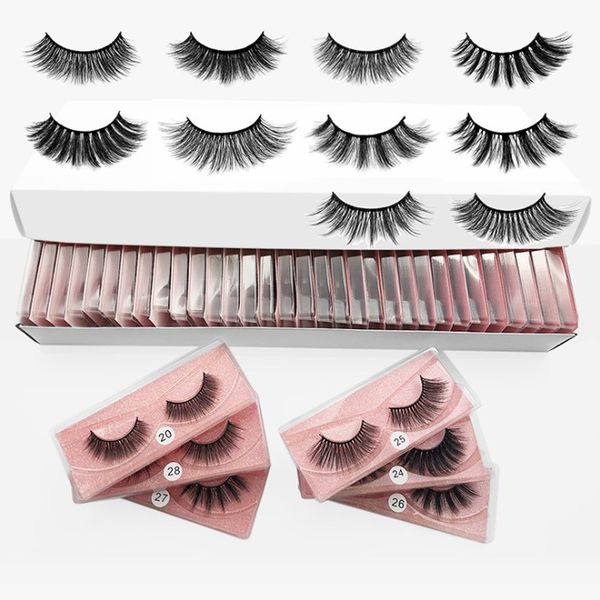

10/20/30/40/50pairs wholesale 3d false eyelashes mix styles fake eyelash-extension faux mink synthetic hair makeup lashes