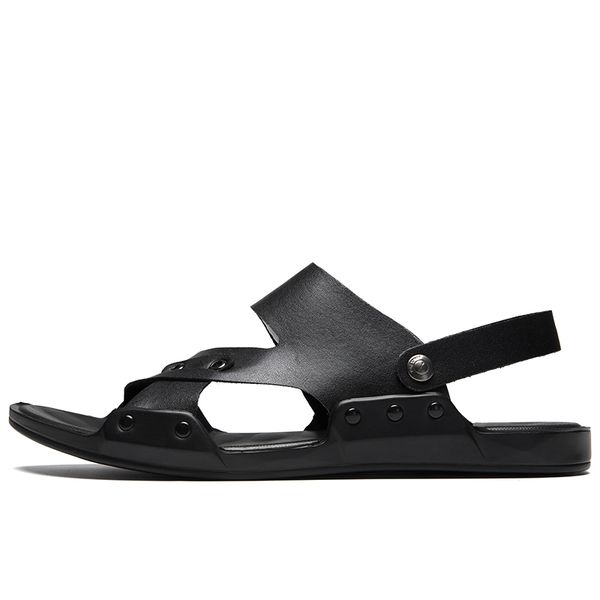 

sandale cuero herren rubber beach roman uomo for piel men sandalet masculino zandalias man cuir rasteira couro sandalen verano, Black