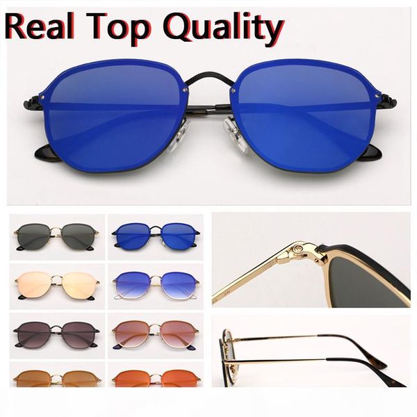 

designer sunglasses hexagonal brand sunglasses women mens driving sun glasses uv protect lenses with leather case all retail package, White;black