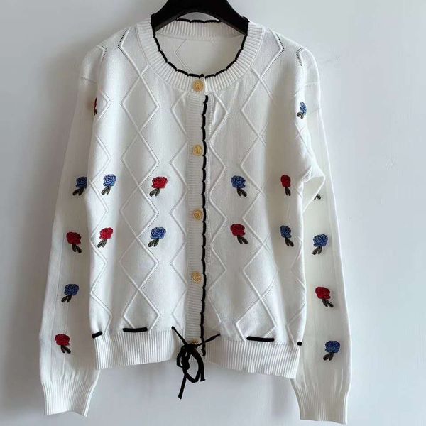 

711 2020 brand same style long sleeve kint sweater cardigan sweater qian, White
