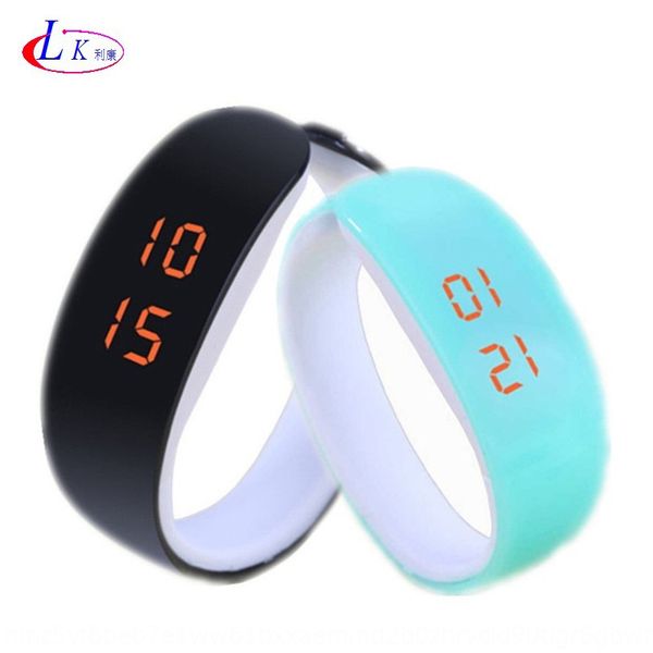 

korean fashion dolphin led cool student children's sports double electronic watch button jelly electronic watch special price, Blue