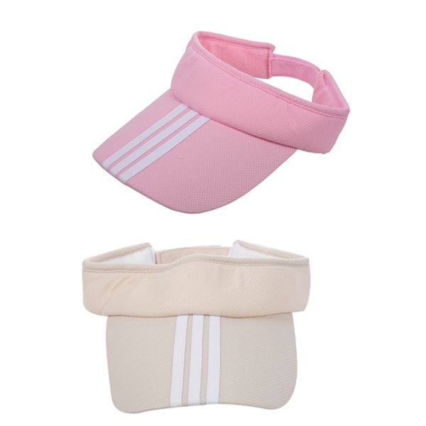 

wide brim hats 2x sports tennis golf sun visor hat adjustable plain bright color men women pink & beige, Blue;gray