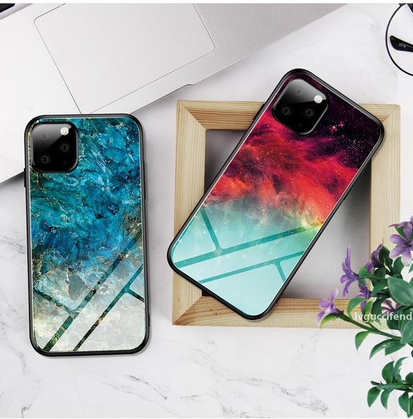 

case for iphone 11 pro xs max xr x 8 7 6 plus marble real tempered glass hard soft tpu side gradient dual hybrid bicolor luxury phone covers