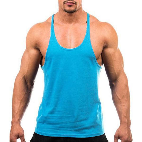 

men' tank cotton singlets muscle clothes workout vest men sleeveless shirt bodybuilding fitness, White;black