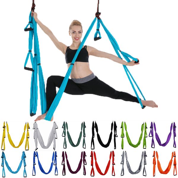 

2.5m aerial yoga hammock anti-gravity yoga belt flying swing trapeze nylon aerial traction pilates hamaca set fitness home gym