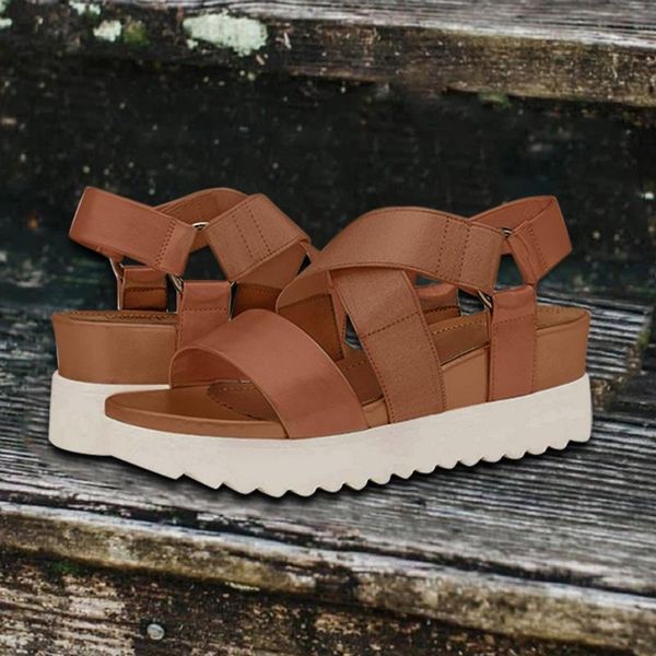 

summer women's casual shoes fashion trend open toe wedge heel non-slip sandals women bohemian beach sandals sandalia feminina #3, Black