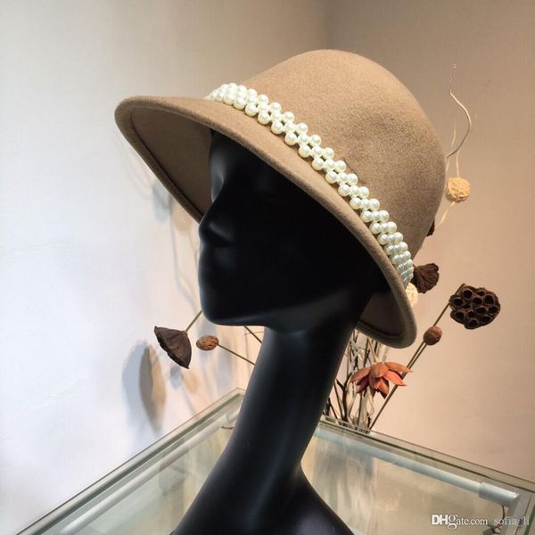 

luxury designer ladies hat 2019 new small brim hat plaid octagon hat fashion sports casual autumn and winter fashion small brim pearl decora, Blue;gray