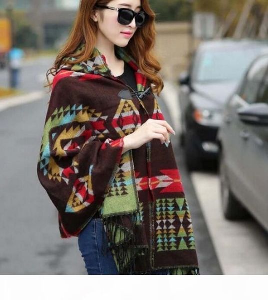

g women national style scarves wrap oversized check shawl cashmere scarf winter neckerchief geometry blankets fashion ing, Blue;gray