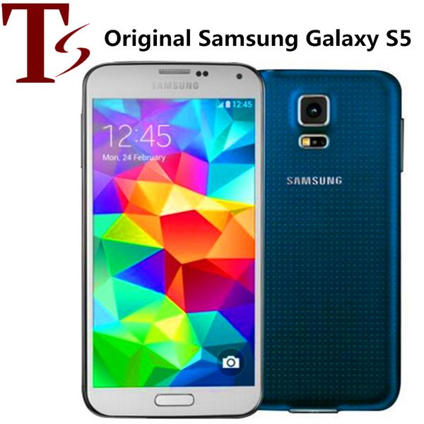 Yenilenmiş Samsung Galaxy S5 G900F G900V G900A G900T Orijinal Pil Dört Çekirdekli 2 GB/16 GB 4G LTE Ulocked akıllı Telefon