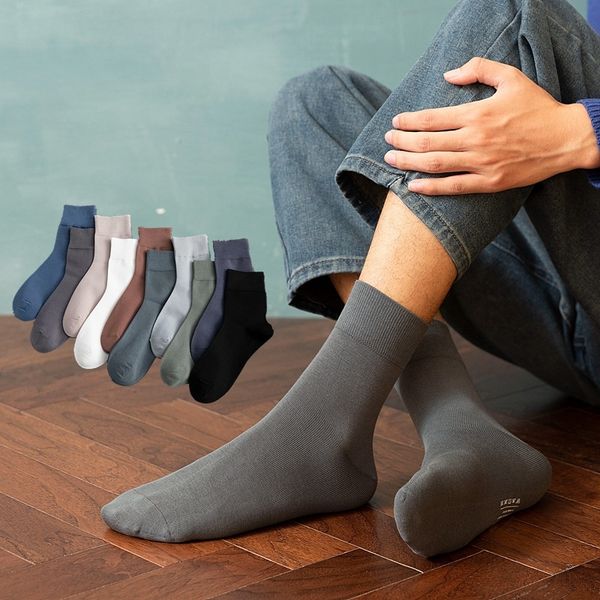 

cheemy men's solid color and cotton antibacterial deodorant socks black and white business men's socks, Pink;yellow