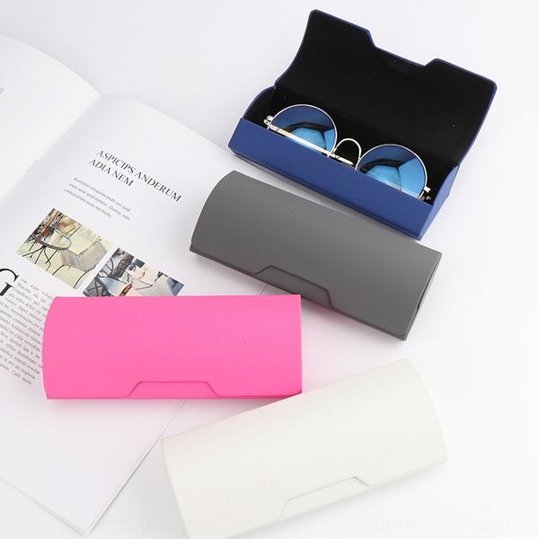 

straight special-shaped glasses storage box simple leather multicolor stitching fashion glasses storage box, Blue