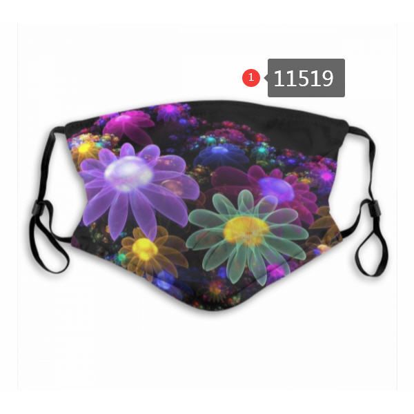 

whoelsale new dust mask with filter 5 layer activated carbon filter waterproof breathable flower print maks m-shaped nose clip mask ab8