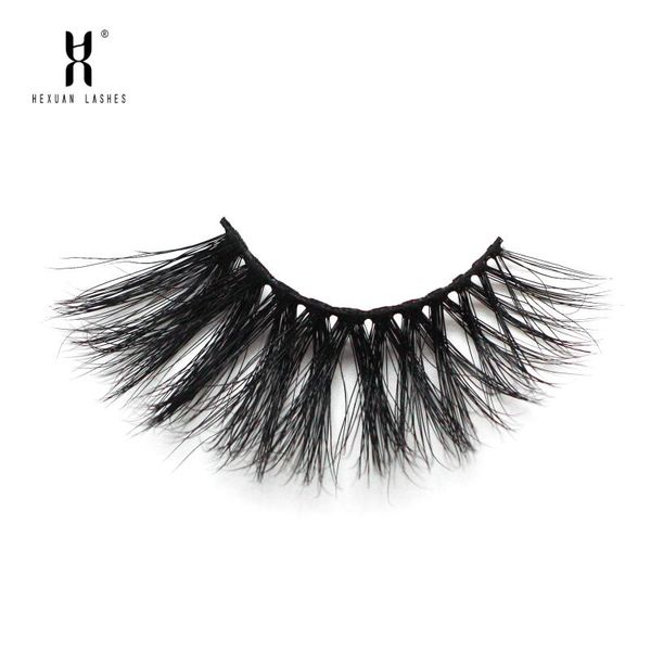 

hexuan 5d mink eyelashes dramatic volume fake lashes 25mm long faux lashes 100% cruelty handmade reusable