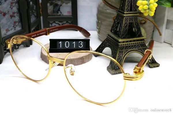 

france design men full gold frames glasses brown white wooden buffalo horn glasses brand optical sunglasses women wood glasses eyewear, White;black