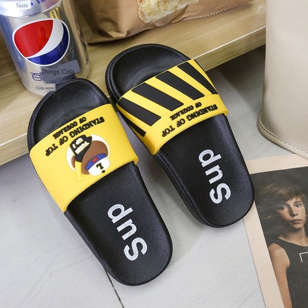 

olulc children children' shoes children slippers boys' summer parent-child cartoon indoor anti-skid cute home children' sho, Black;grey