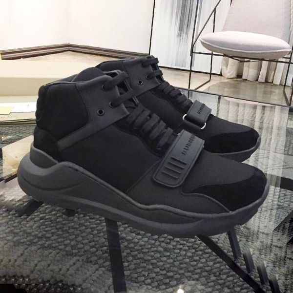 

breathable mens boots comfortable luxury shoes vintage check cotton sneakers scarpe sportive da uomo sports high style men shoes, Black