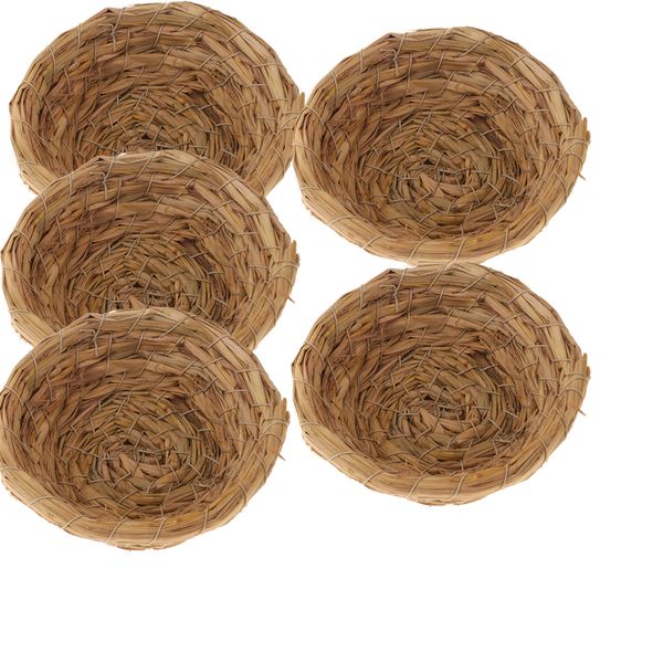 

5pcs straw bird nest bied house bed handwoven warm natural for pet bird pet 13x5cm
