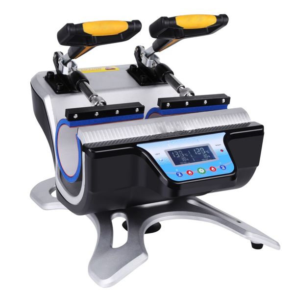

automatic double stations double mug heat press sublimation transfer machine printing tool 220v eu or 110v us plug