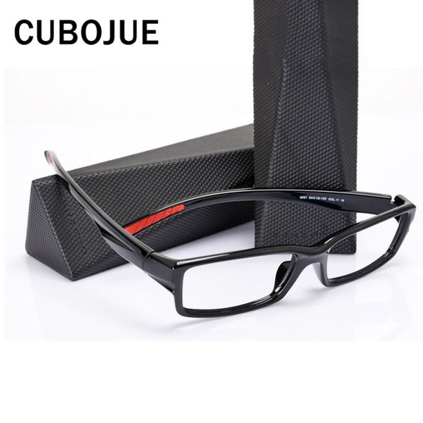 

cubojue myopia diopter eyeglasses frames men full rim ultralight glasses male sports tr90 spectacles for prescription optical, Black