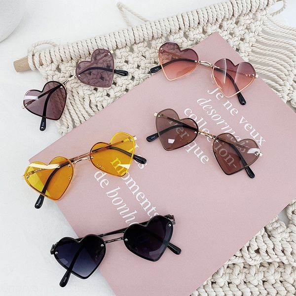 

2020 new children's sun candy color love sunscreen glasses sunglasses boys' fashion sunglasses, Blue