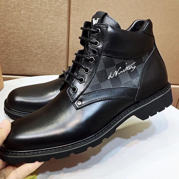 

mens shoes oberkampf ankle boot fashion martin boots with origin box bottes hommes luxury design booties footwear outdoors casual shoes mens, Black