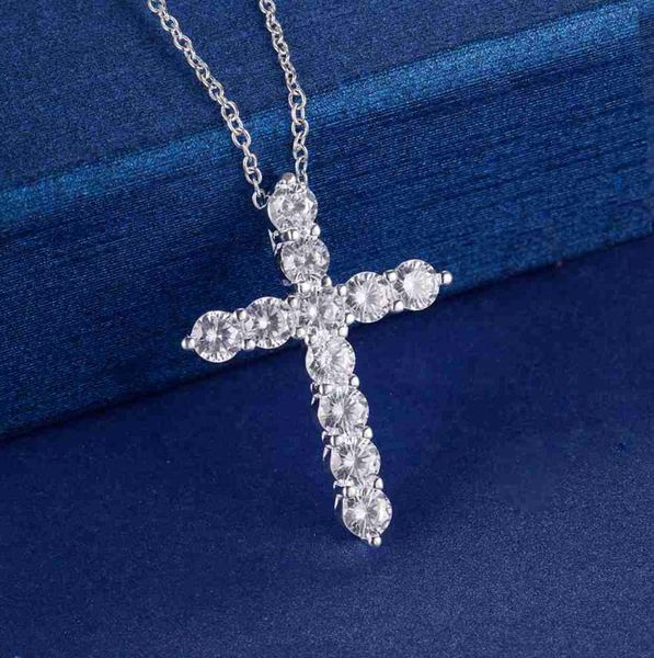 

silver color necklace jewelry women wedding fashion cross cz crystal zircon stone pendant necklace christmas gift jshn296