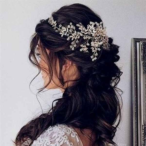 

ювелирные изделия горный хрусталь ободки для женщин невесты tiara hairband аксессуары свадебные прически оголовье невесты mx200727, White;golden