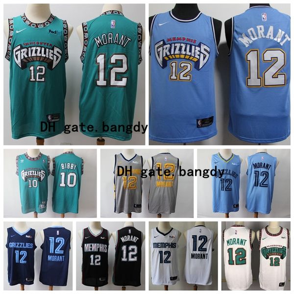 

city men memphis grizzlies nba ja 12 morant 10 mike bibby basketball jerseys ja morant vintage vancouver stitched basketball shorts, Black;red
