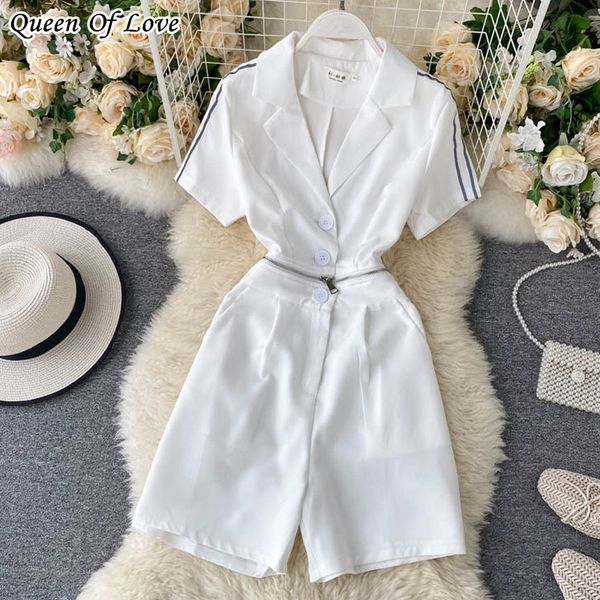 

rompers womens jumpsuit shorts 2020 summer fashion elegant white office lady jumpsuits and shorts can remove overalls, Black;white