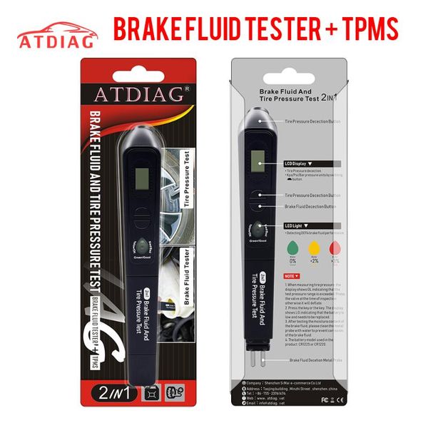 

original brake fluid & tire pressure 2in1 fluid tester car diagnostic tools 5 leds brake testing tools with ing