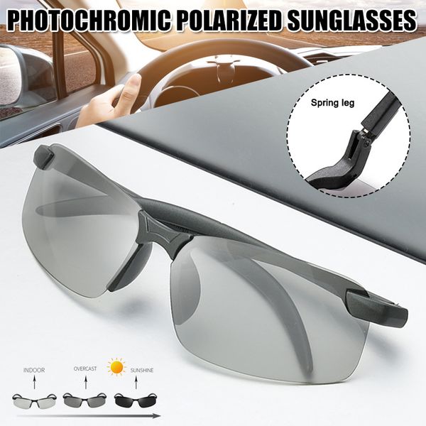 

pchromic sunglasses for men sports pc frame men sunglasses polarized with uv400 protection anti-blue ray d88, White;black