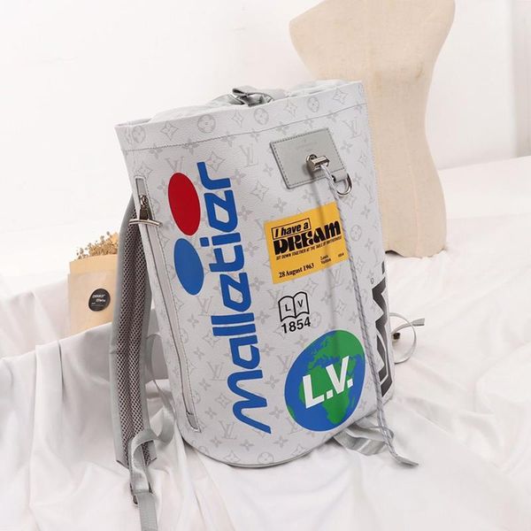 

2020 drop ship womens bag luxury designer backpacks women leather drawstring bucket bag large capacity casual travel rucksack