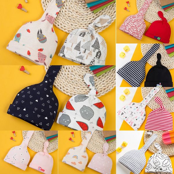 

2-piece hat spring cap cap and summer supplies newborn baby hat baby girl boy elastic double layer, Yellow