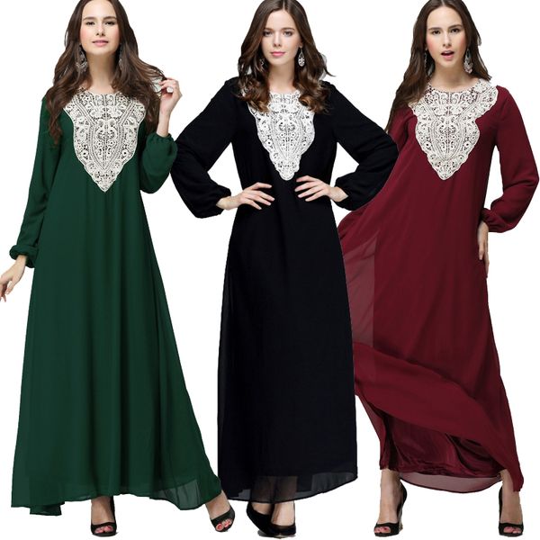 

plus size 5xl 6xl 7xl 2019 boho abaya musulmane long chiffon lace maxi dress women dubai turkish islamic arab prayer clothing