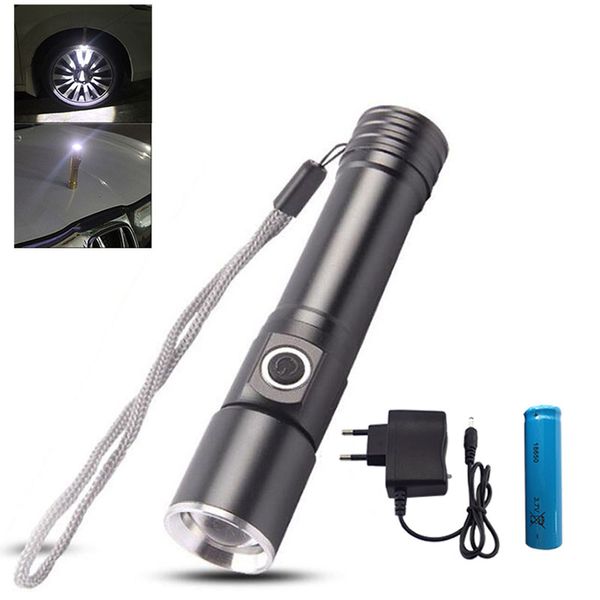 

flashlights torches q5 led portable magnet lanterna 18650 tactical flash light lamp torch powerful 1600 lumens zoomable car linterna