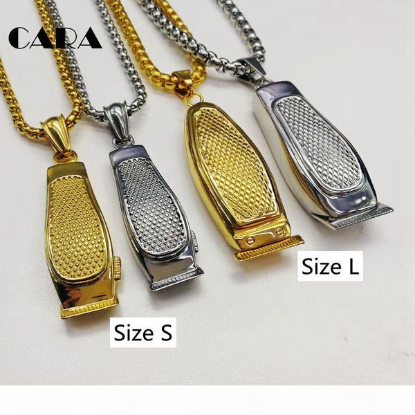 

cara new gold color 316l stainless steel hip hop barber hair shaver pendant necklace stylish mens necklace accessory wholesale cagf0358, Silver