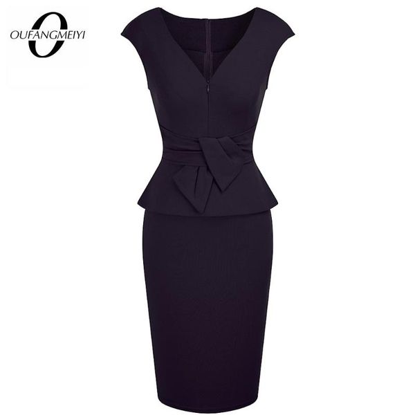 

ladies deep v neck summer dress women elegant front zip office slim pencil dress eb437, Black;gray