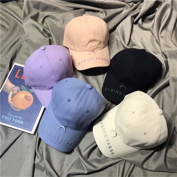 

korean ins small letter embroidery lavender straw hat baseball cap female simple all-match baseball cap couple street sun hat, Blue;gray