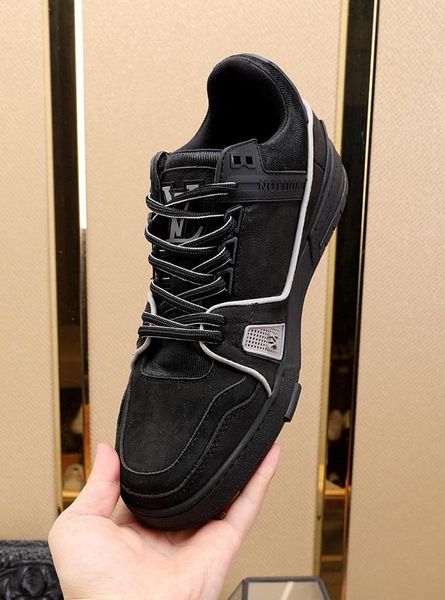 

2020s luxury limited leather daily low casual sneakers, fashionable wild outdoor men's shoes, size: 38-45, Black
