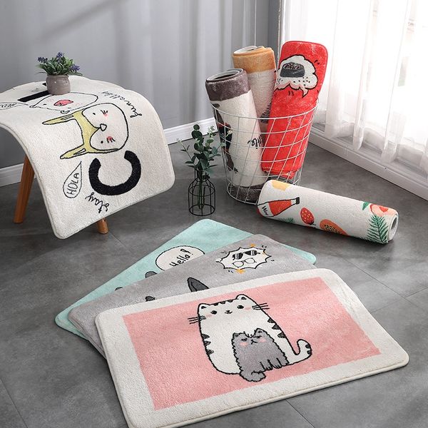 

cartoon wind bath water absorbing floor mat girl heart home carpet carpet door entrance mat living bedroom bathroom non-slip