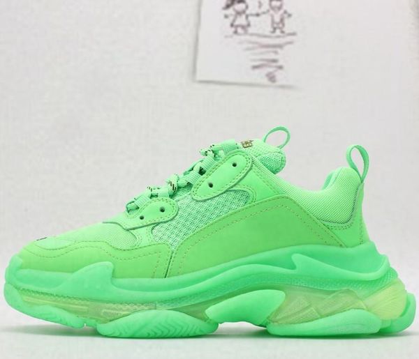 

new fashion dad designer casual sneakers paris triple s hiking shoes men and women casual shoes green us13, Black