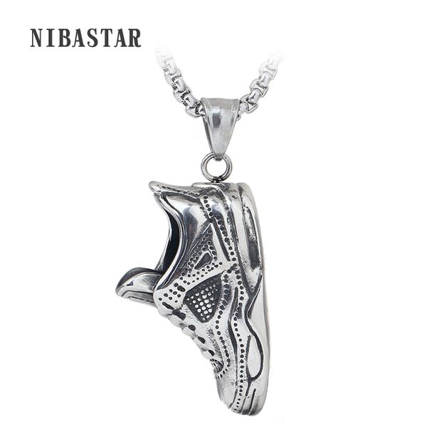 

punk statement shoes necklace & pendant silver color stainless steel vintage american style steampunk men chain jewelry