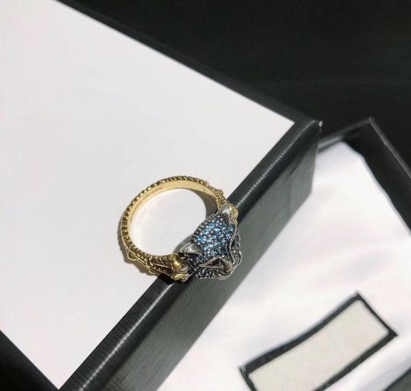 

new leopard head diamond-encrusted retro designer rings luxury designer jewelry women ring, Golden;silver
