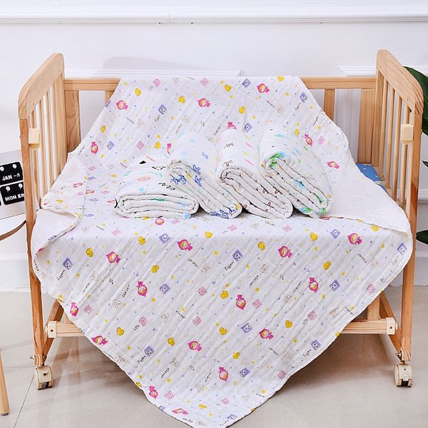 

ofhlg baby 6-layer bubble yarn cotton children's quilt printing summer air conditioning cool quilt baby air conditioning is shipped fro