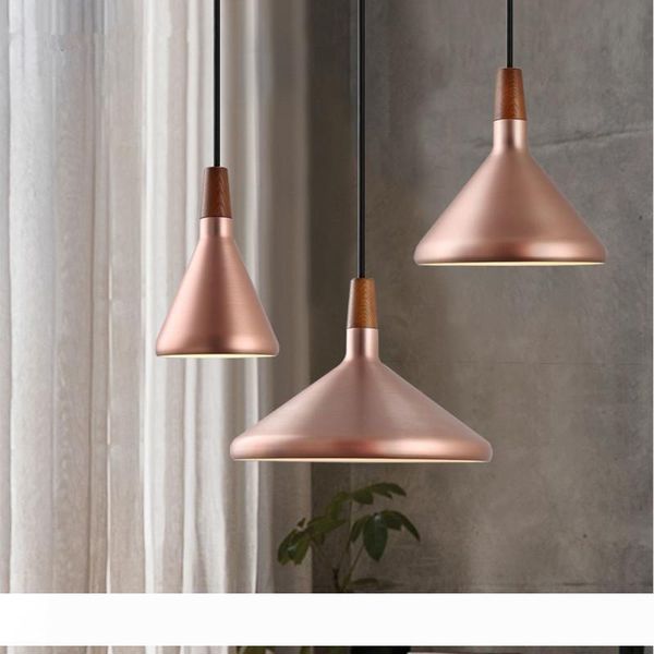 

nordic retro pendant lights modern led pendant lamps copper hanglamp aluminum luminaria for living room kitchen light fixtures