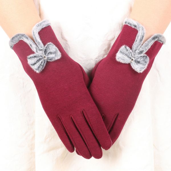 

winter new women's touch screen cashmere non-velvet warm and gloves outdoor riding warm mobile phone gloves