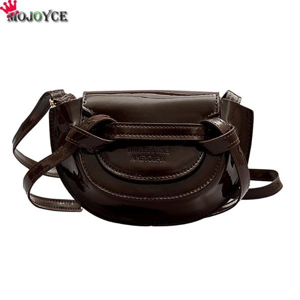 

women pure color shoulder vintage totes bags pu leather travel saddle fashion women handbag leather for female