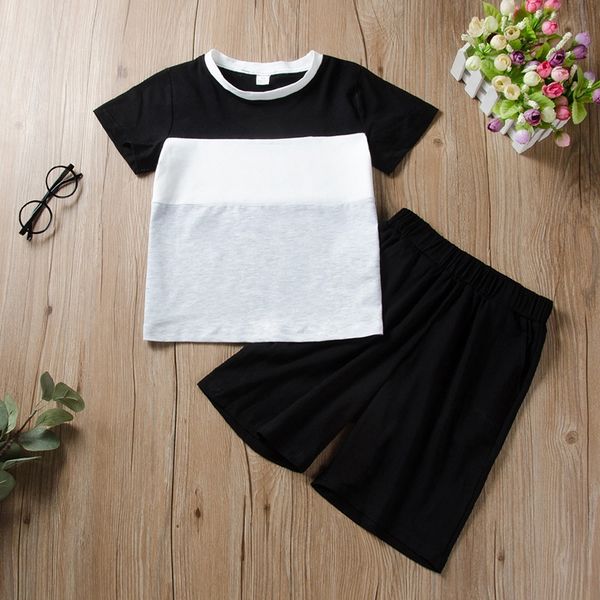 

new korean children's clothing children t-shirt pant pants children's t-shirt short sleeve pants suit boy baby casual two-piece su