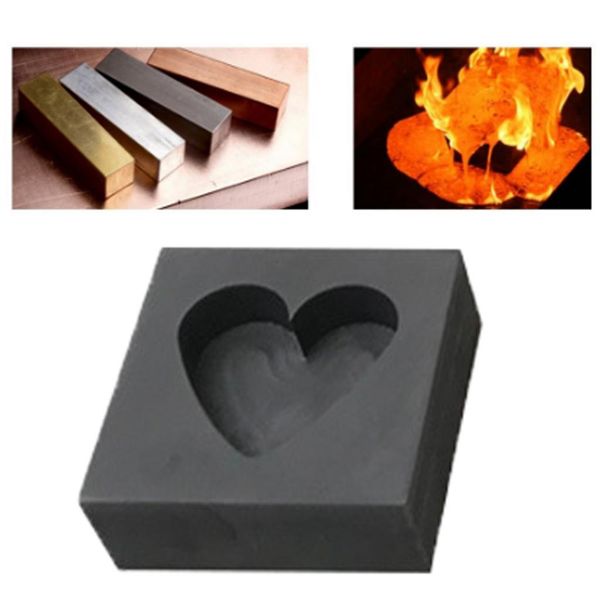 

2x gold high density graphite mold multi-shape diy tools 5-6ml heart